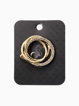 Зажим для платка «Круг», белый в золоте