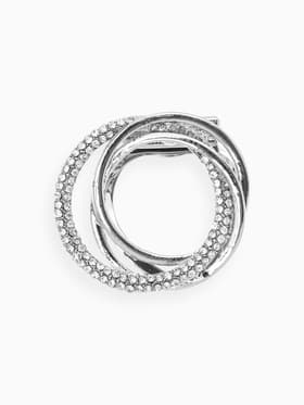 Зажим для платка «Круг», белый в серебре