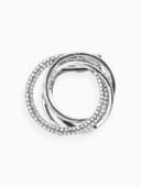 Зажим для платка «Круг», белый в серебре