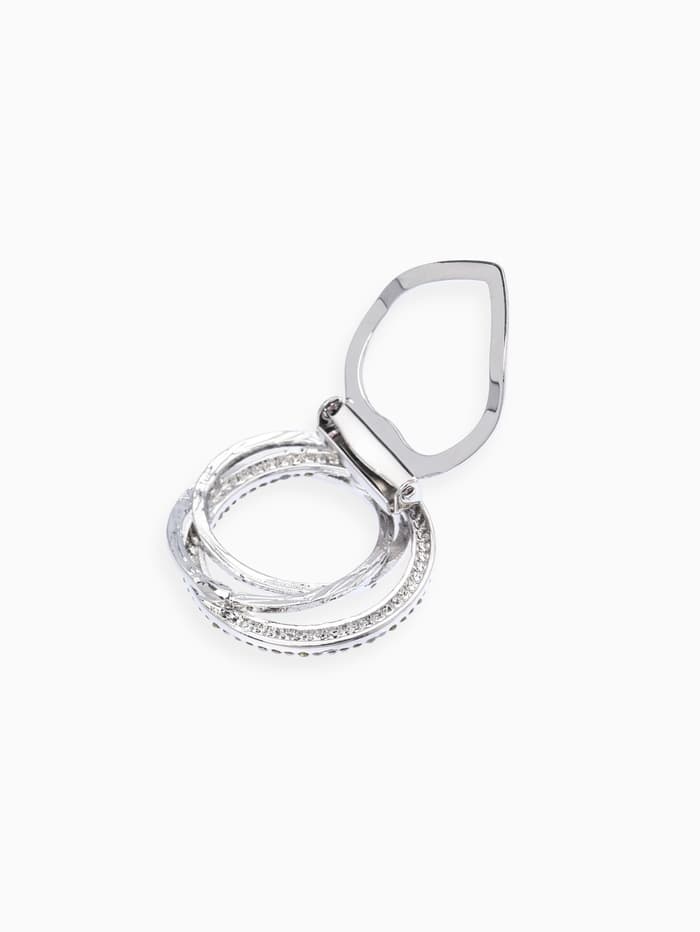 Зажим для платка «Круг», белый в серебре