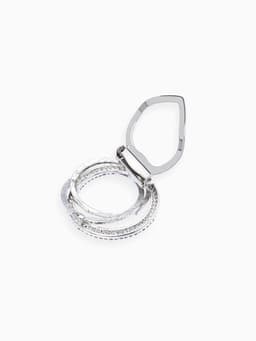 Зажим для платка «Круг», белый в серебре