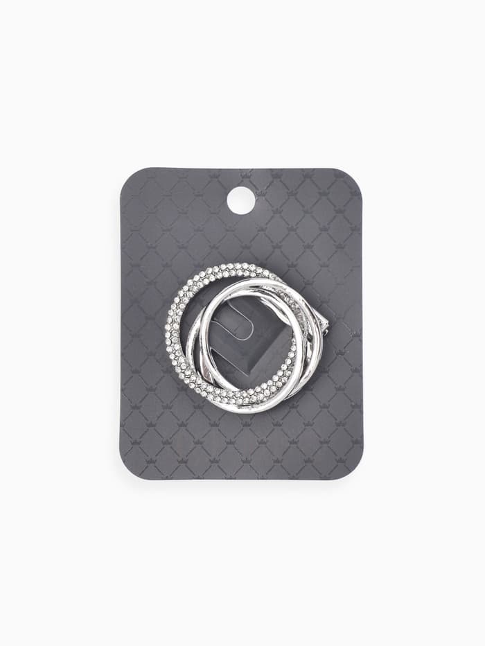 Зажим для платка «Круг», белый в серебре