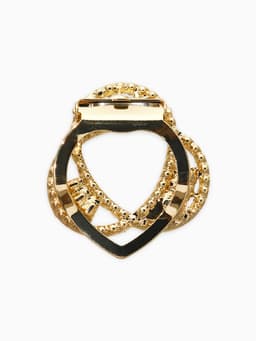 Зажим для платка «Три нити», белый в золоте