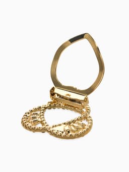 Зажим для платка «Три нити», белый в золоте