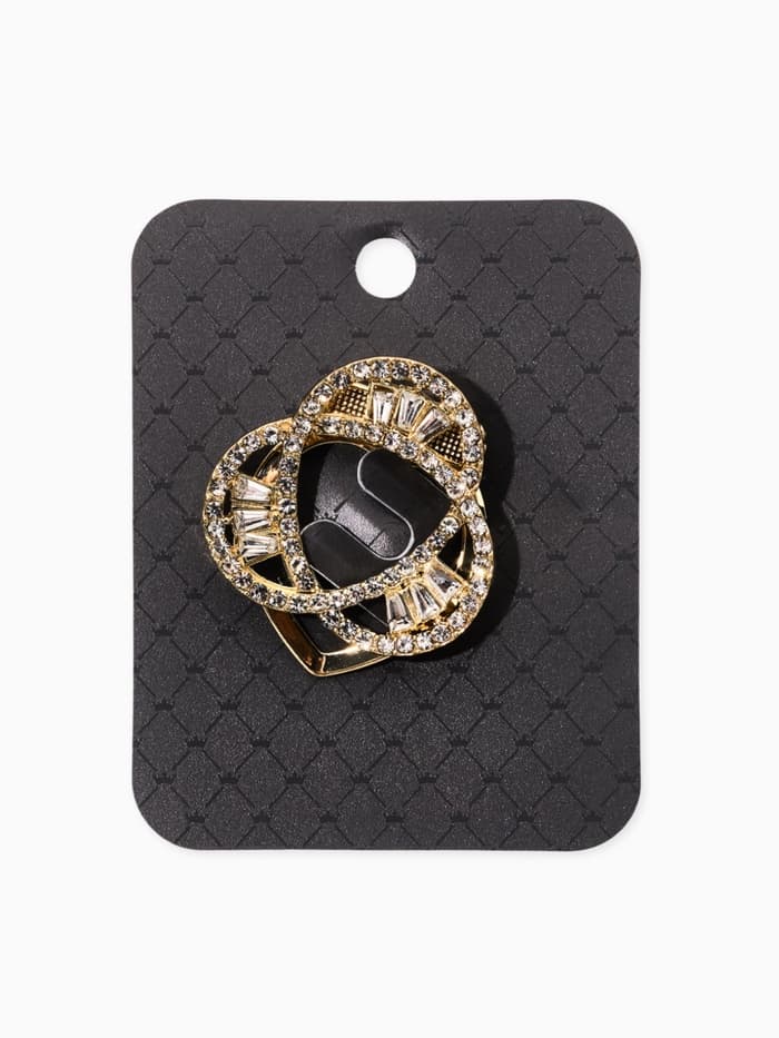 Зажим для платка «Три нити», белый в золоте