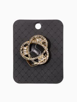 Зажим для платка «Три нити», белый в золоте