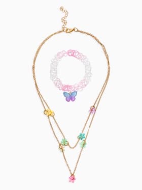 Цепочка и чокер детские «Выбражулька. Бабочки», разноцветные в золоте