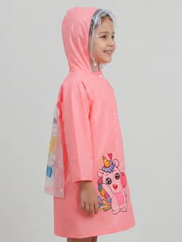 Дождевик детский, рост 120-130, розовый