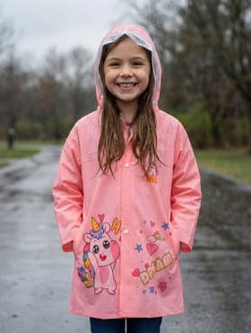 Дождевик детский, рост 100-110, розовый