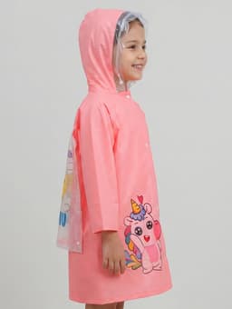 Дождевик детский, рост 100-110, розовый