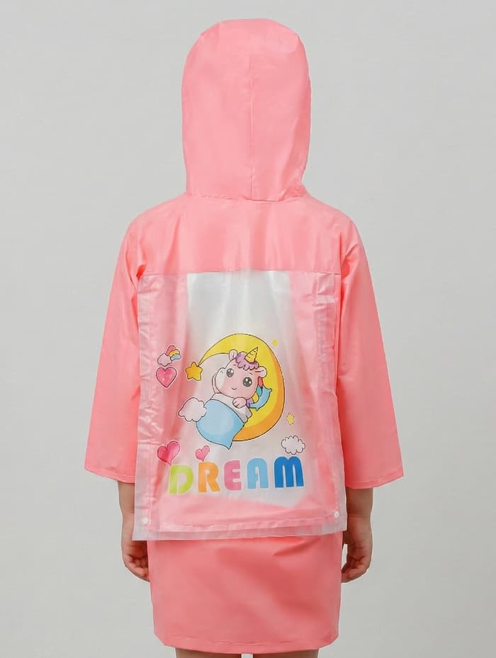 Дождевик детский, рост 100-110, розовый