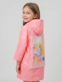 Дождевик детский, рост 100-110, розовый
