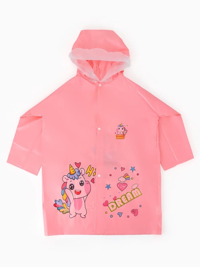 Дождевик детский, рост 100-110, розовый