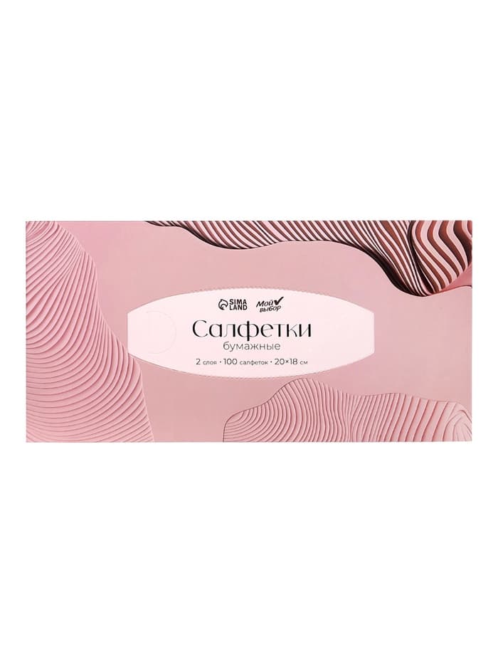 Салфетки бумажные в коробке Мой Выбор, 20×18 см, 2 слоя, 100 листов