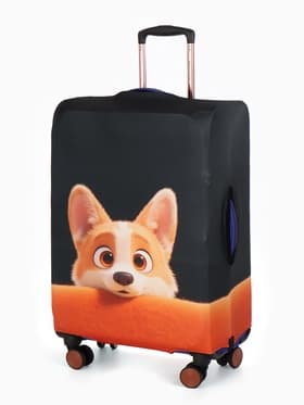 Чехол для чемодана «Корги», 28", чёрный