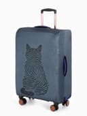 Чехол для чемодана «Кот», 20", синий