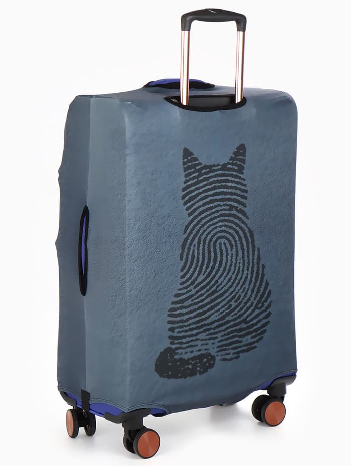 Чехол для чемодана «Кот», 20", синий