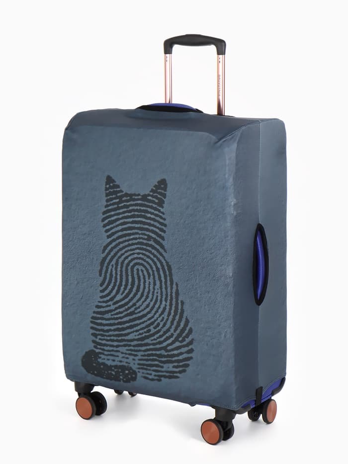 Чехол для чемодана «Кот», 24", синий