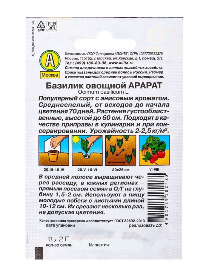 Набор семян Зелень