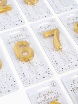 Свечи для торта цифры «Золотые витые», 50 шт. в шоу-боксе