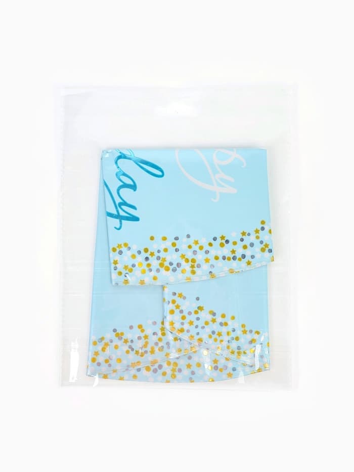 Воздушный шар фольгированный 25" «С днём рождения», голубое - золото