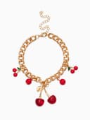 Браслет цепочка с подвесками «Вишневый рай. Большая вишенка», L=17 см, красный в золоте