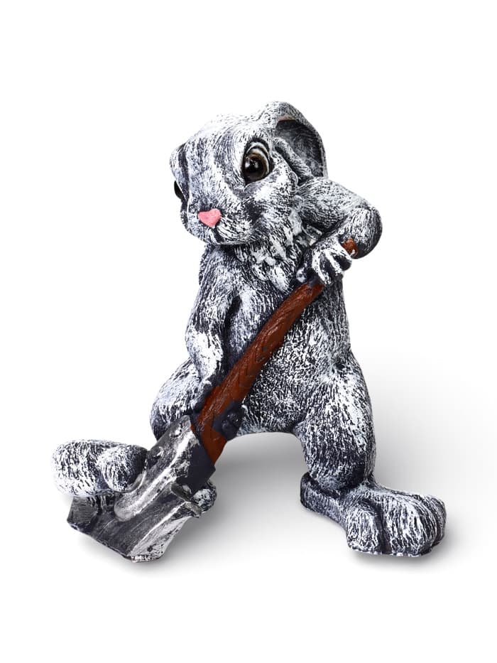 Садовая фигура из полистоуна «Заяц с лопатой», 30×18×35 см