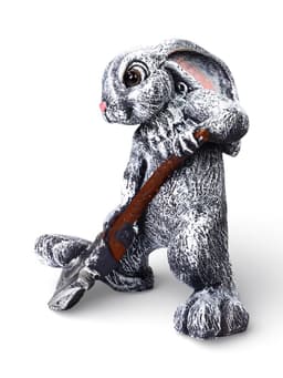 Садовая фигура из полистоуна «Заяц с лопатой», 30×18×35 см