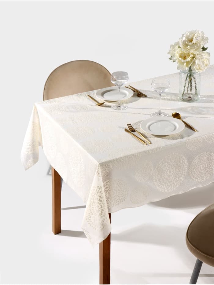 Клеёнка на стол ажурная Lace «Одуванчик», ширина 137 см, рулон 20 метров, толщина 0.3 мм