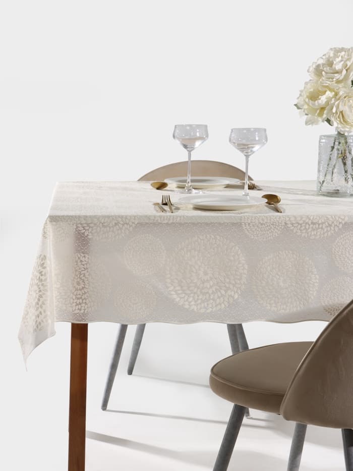 Клеёнка на стол ажурная Lace «Одуванчик», ширина 137 см, рулон 20 метров, толщина 0.3 мм