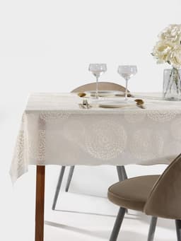 Клеёнка на стол ажурная Lace «Одуванчик», ширина 137 см, рулон 20 метров, толщина 0.3 мм