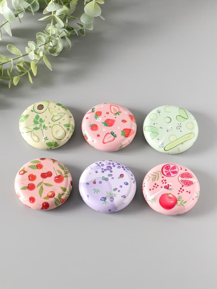 Набор шкатулок для украшений «Фрукты и овощи», 12 шт., мини, металл, круглая, 6.8×6.8×1.7 см