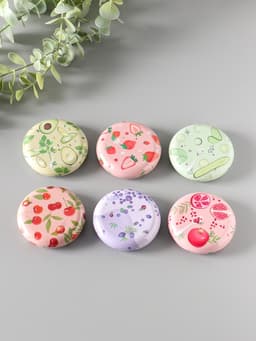 Набор шкатулок для украшений «Фрукты и овощи», 12 шт., мини, металл, круглая, 6.8×6.8×1.7 см