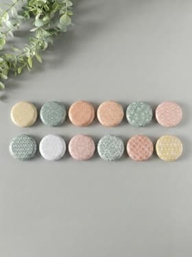 Набор шкатулок для украшений «Геометрические рисунки», 12 шт., мини, металл, круглая, 6.8×6.8×1.7 см