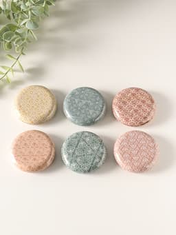 Набор шкатулок для украшений «Геометрические рисунки», 12 шт., мини, металл, круглая, 6.8×6.8×1.7 см