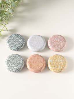 Набор шкатулок для украшений «Геометрические рисунки», 12 шт., мини, металл, круглая, 6.8×6.8×1.7 см