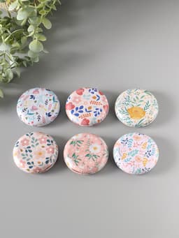 Набор шкатулок для украшений «Цветы и листья», 12 шт., мини, металл, круглая, 6.8×6.8×1.7 см