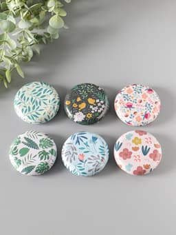 Набор шкатулок для украшений «Цветы и листья», 12 шт., мини, металл, круглая, 6.8×6.8×1.7 см