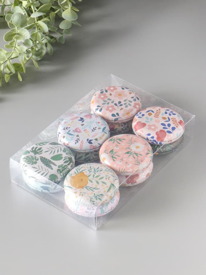 Набор шкатулок для украшений «Цветы и листья», 12 шт., мини, металл, круглая, 6.8×6.8×1.7 см