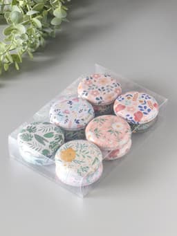 Набор шкатулок для украшений «Цветы и листья», 12 шт., мини, металл, круглая, 6.8×6.8×1.7 см