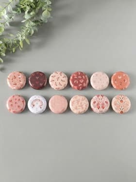 Набор шкатулок для украшений «Рисунки на бежевом», 12 шт., мини, металл, круглая, 6.8×6.8×1.7 см