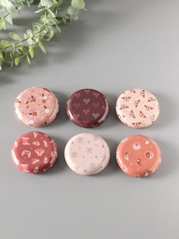 Набор шкатулок для украшений «Рисунки на бежевом», 12 шт., мини, металл, круглая, 6.8×6.8×1.7 см