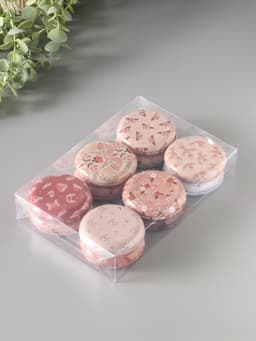 Набор шкатулок для украшений «Рисунки на бежевом», 12 шт., мини, металл, круглая, 6.8×6.8×1.7 см