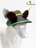 Кепка для животных, размер M, ОГ 32-39 см, высота 10 см, зелёная