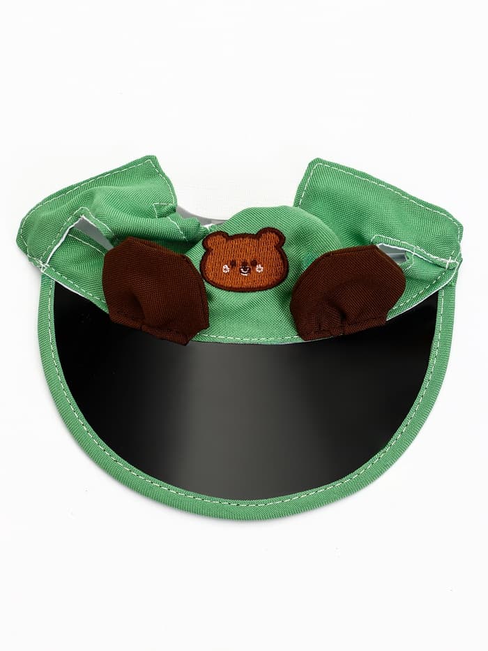 Кепка для животных, размер M, ОГ 32-39 см, высота 10 см, зелёная