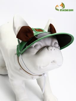 Кепка для собак и кошек, размер L, ОГ 35-46 см, высота 13 см, зелёная