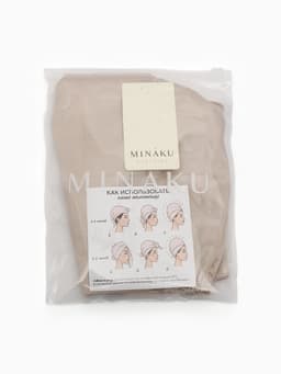 Чалма - тюрбан для волос MINAKU, 25×68 см, тенсель, бежевая