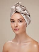 Чалма - тюрбан для волос MINAKU, 25×68 см, тенсель, бежевая