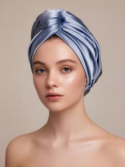 Чалма - тюрбан для волос MINAKU, 25×68 см, тенсель, синяя