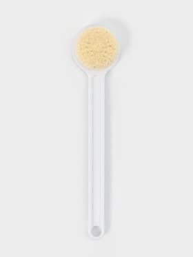 Щётка банная на ручке Доляна, массажёр, 35×7 см, белая